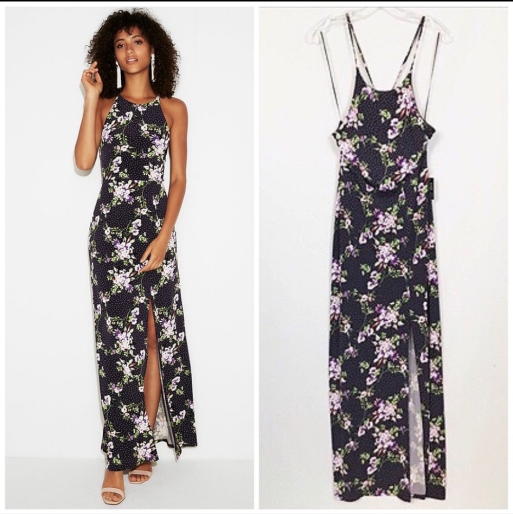 NWT Express Floral Maxi with slit - sz M